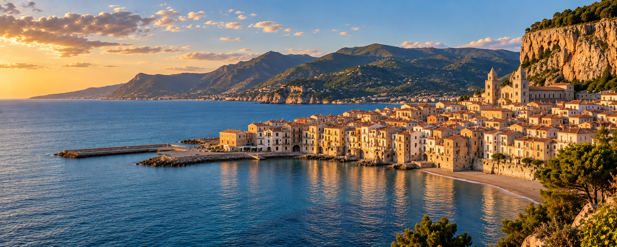 Italian estate or resort landscape.