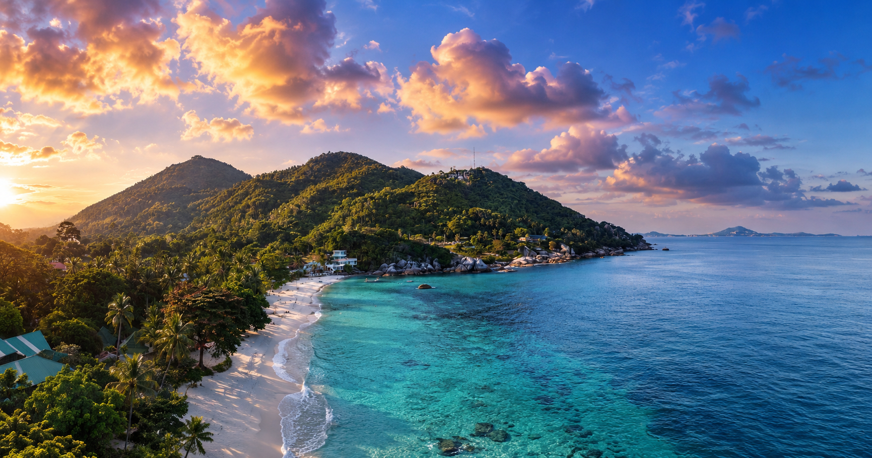 Thailand resort coastline and clear water.